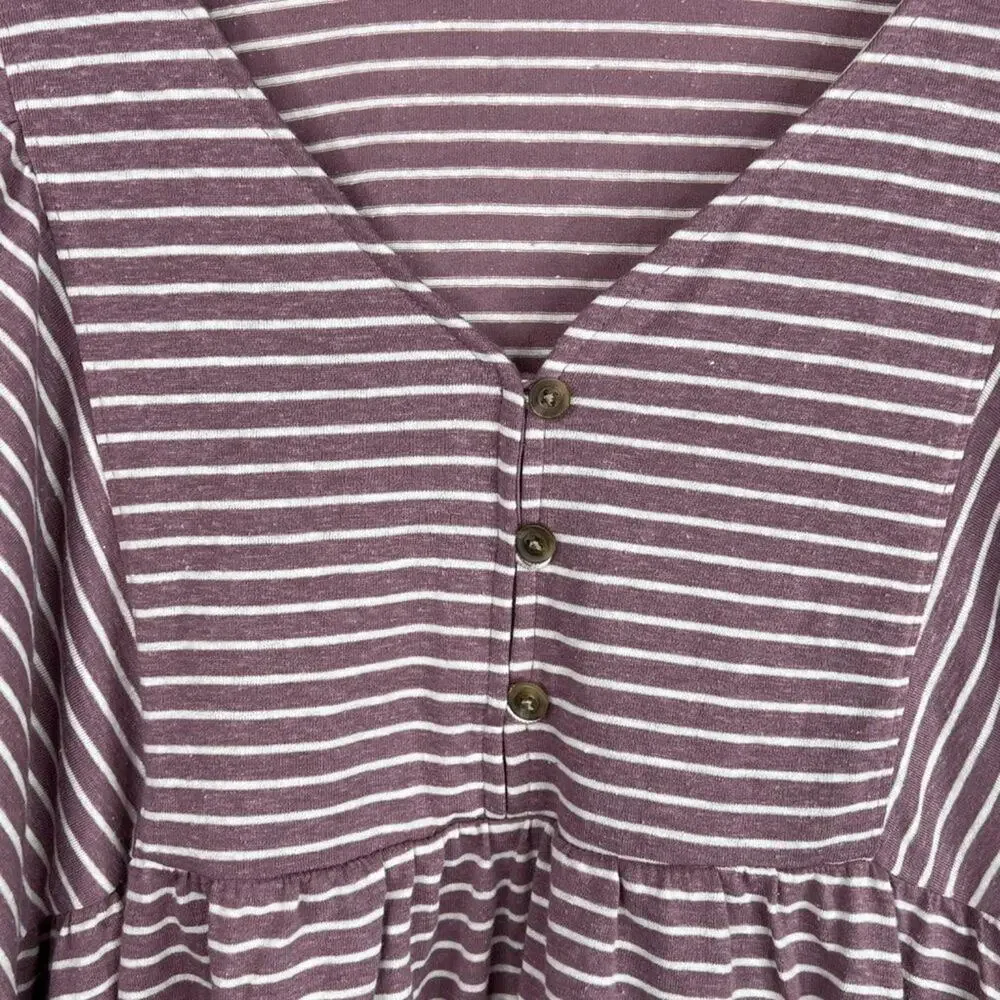 NWT Sonoma Goods for Life Purple Stripe Baby Doll Peasant Top Small - Picture 3 of 9